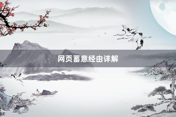 网页蓄意经由详解