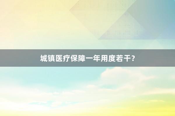 城镇医疗保障一年用度若干？