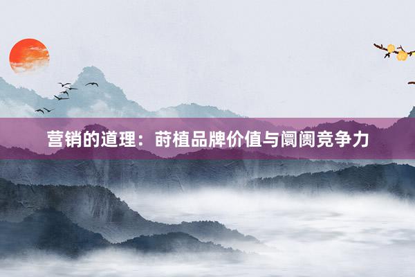 营销的道理：莳植品牌价值与阛阓竞争力